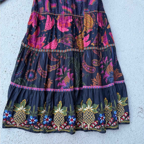 NWT Farm Rio mixed rainbow bird embroidered long sleeve dress Size XL - Picture 4 of 17